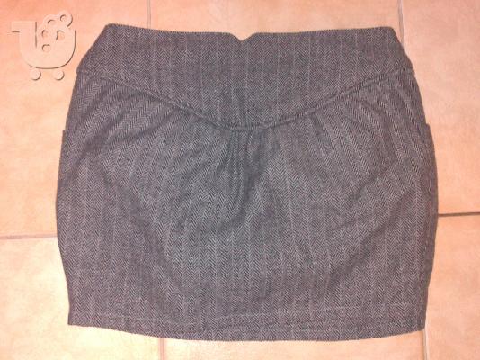 ΜΙΝΙ ΦΟΥΣΤΑ ΓΚΡΙ ΜΕ ΜΠΑΣΚΑ SIZE SMALL