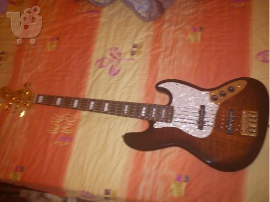   sx vintage custom 5 string gold keys bass