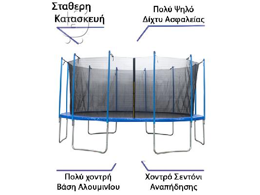 PoulaTo: Τραμπολίνο 4,88m με διχτυ ασφαλείας