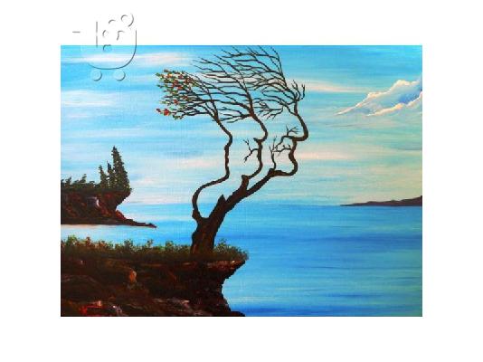 PoulaTo: Πίνακας ζωγραφικής (TREE of LIFE) Acrylic Painting on Canvas Panel